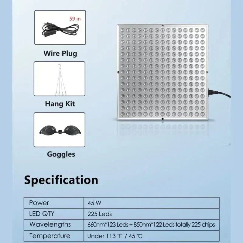 LumaGlow 660nm Red & 850nm Infrared Light Therapy Panel