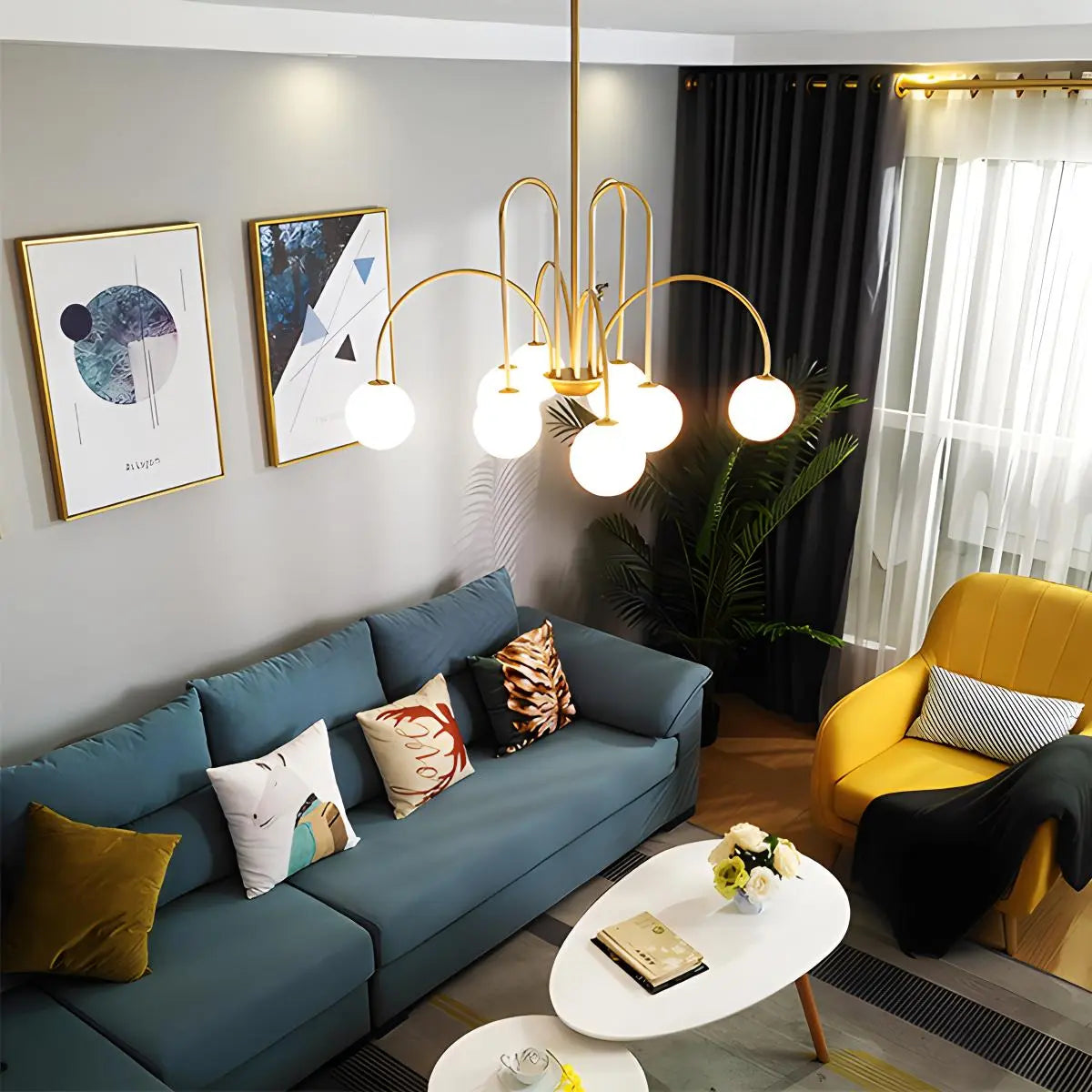 Avi lysekrone i dobbeltlagsglas til moderne loftbelysning | Ventumra