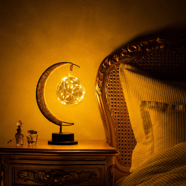 Aurelle | Warm Glass Moon Lamp for Soft Ambient Lighting