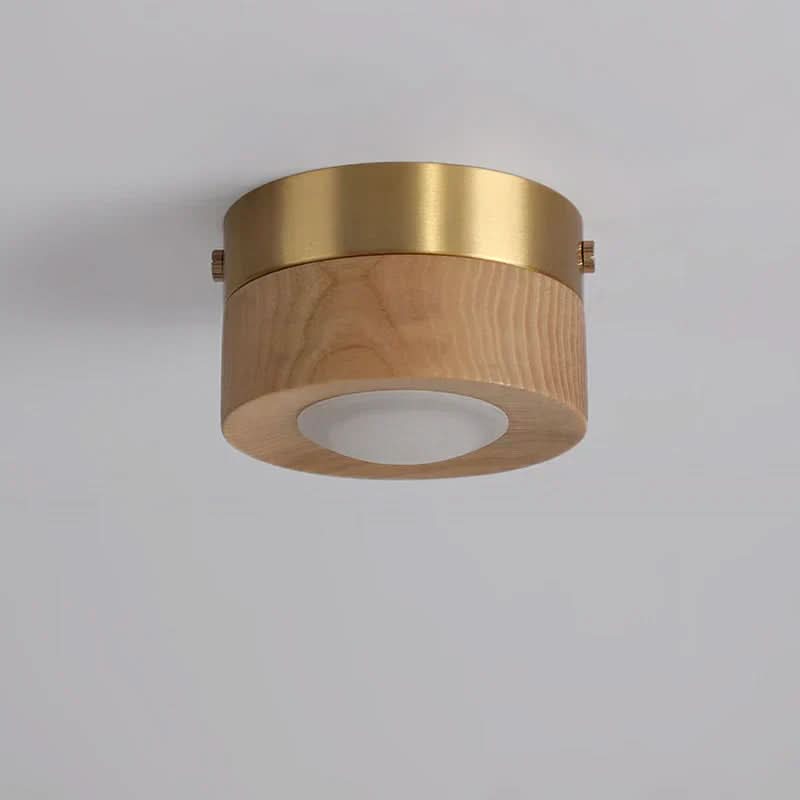 מנורת תקרה LED חסכונית באנרגיה מעץ אגוז – תאורה ממוקדת