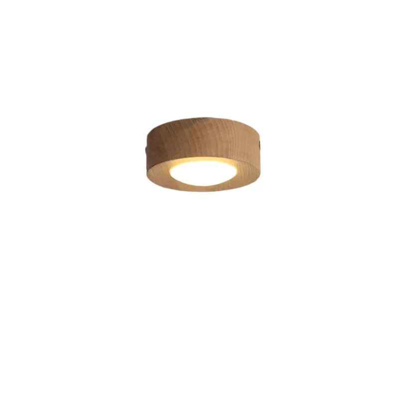 מנורת תקרה LED חסכונית באנרגיה מעץ אגוז – תאורה ממוקדת