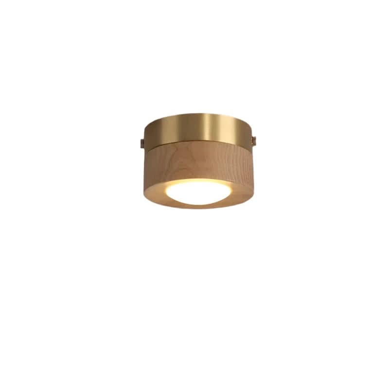 מנורת תקרה LED חסכונית באנרגיה מעץ אגוז – תאורה ממוקדת