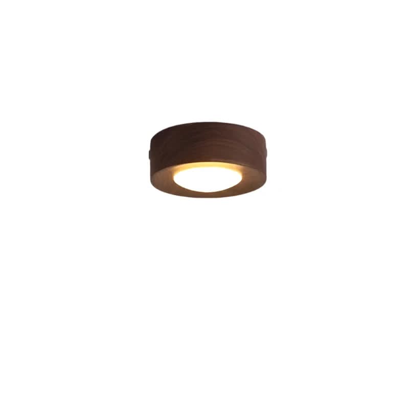 מנורת תקרה LED חסכונית באנרגיה מעץ אגוז – תאורה ממוקדת