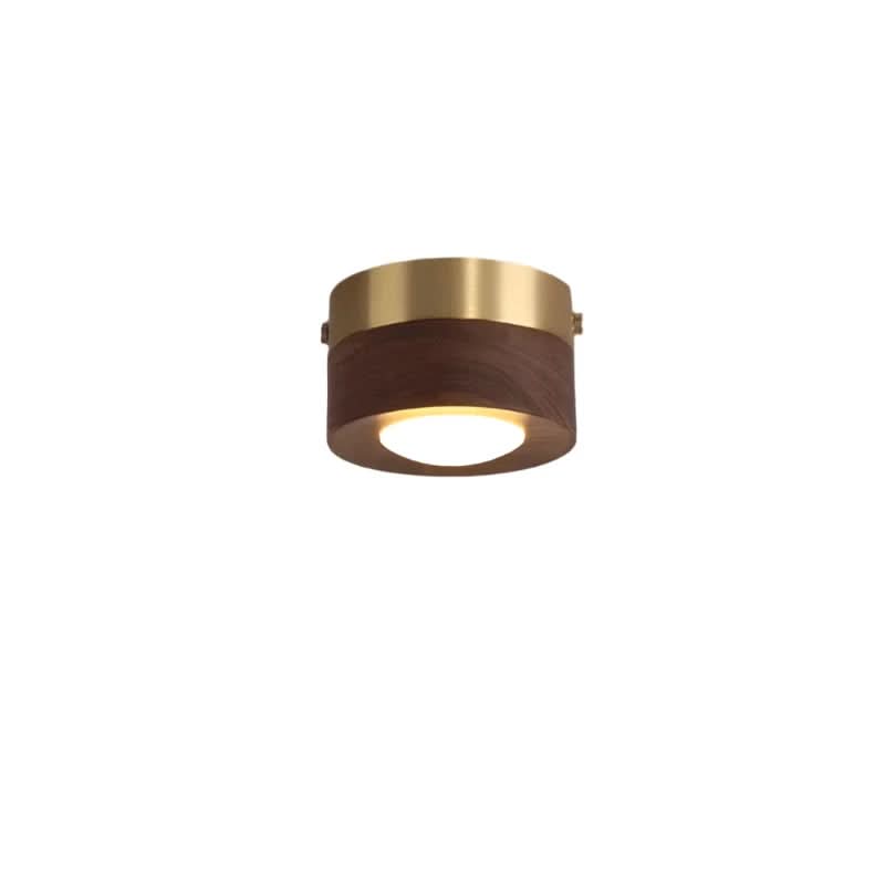 מנורת תקרה LED חסכונית באנרגיה מעץ אגוז – תאורה ממוקדת