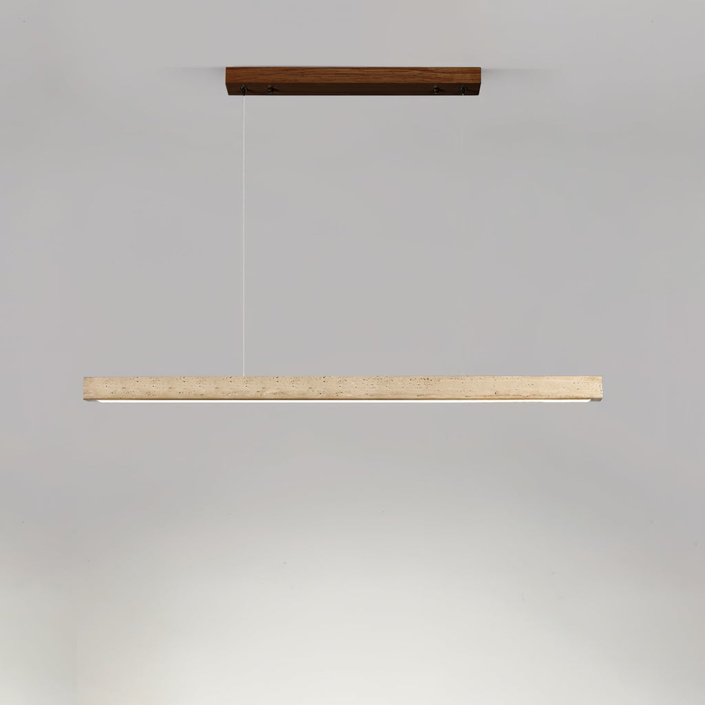 Imiror Minimalist Travertine Linear Pendant Light | ventumra