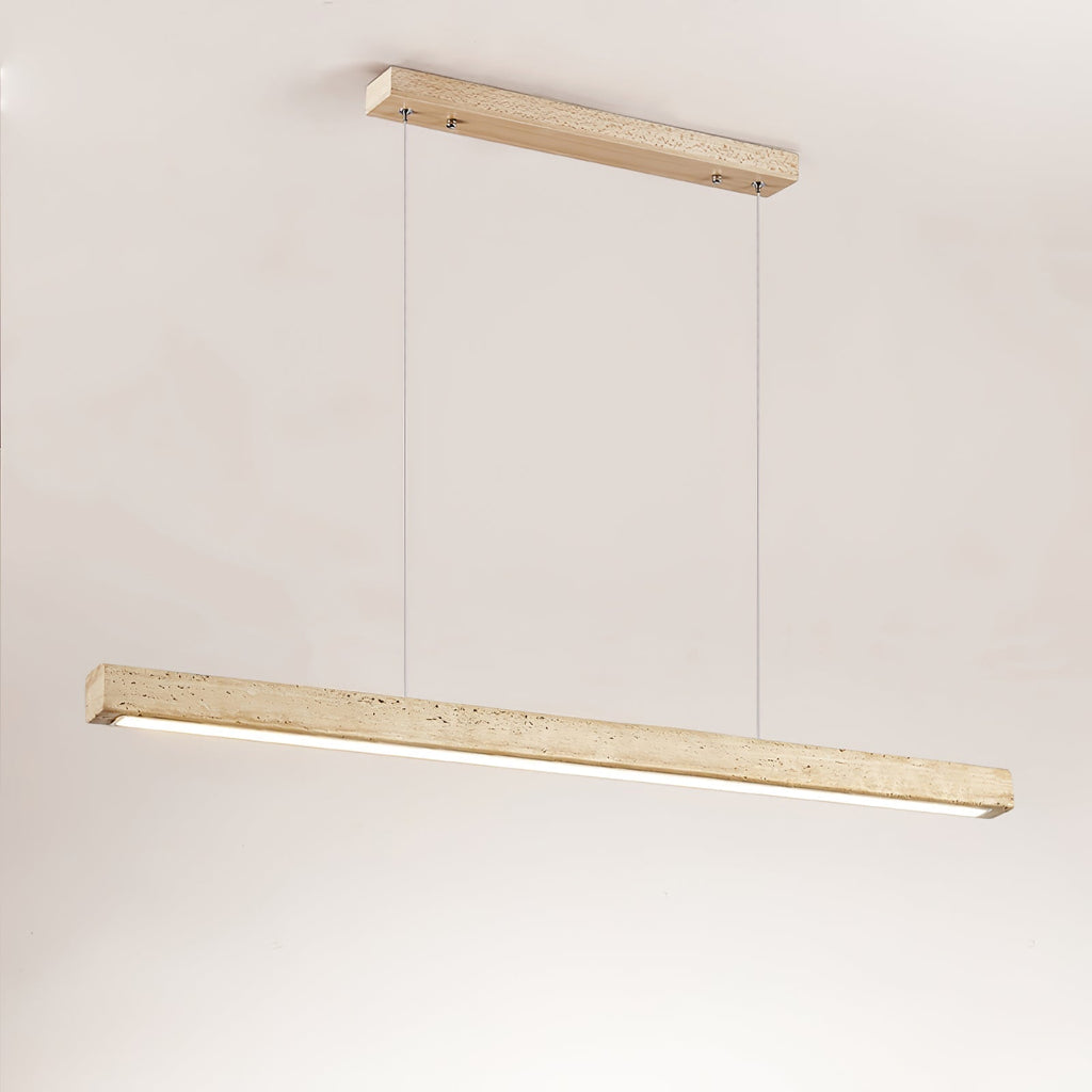 Imiror Minimalist Travertine Linear Pendant Light | ventumra