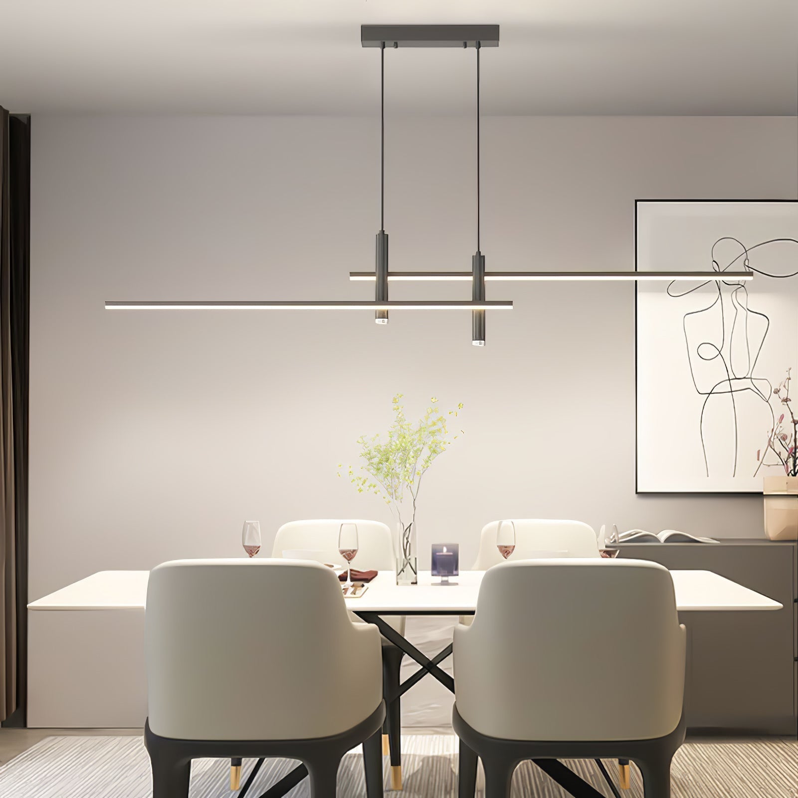 Prym Pendant Light Modern Linear Dining Room | ventumra