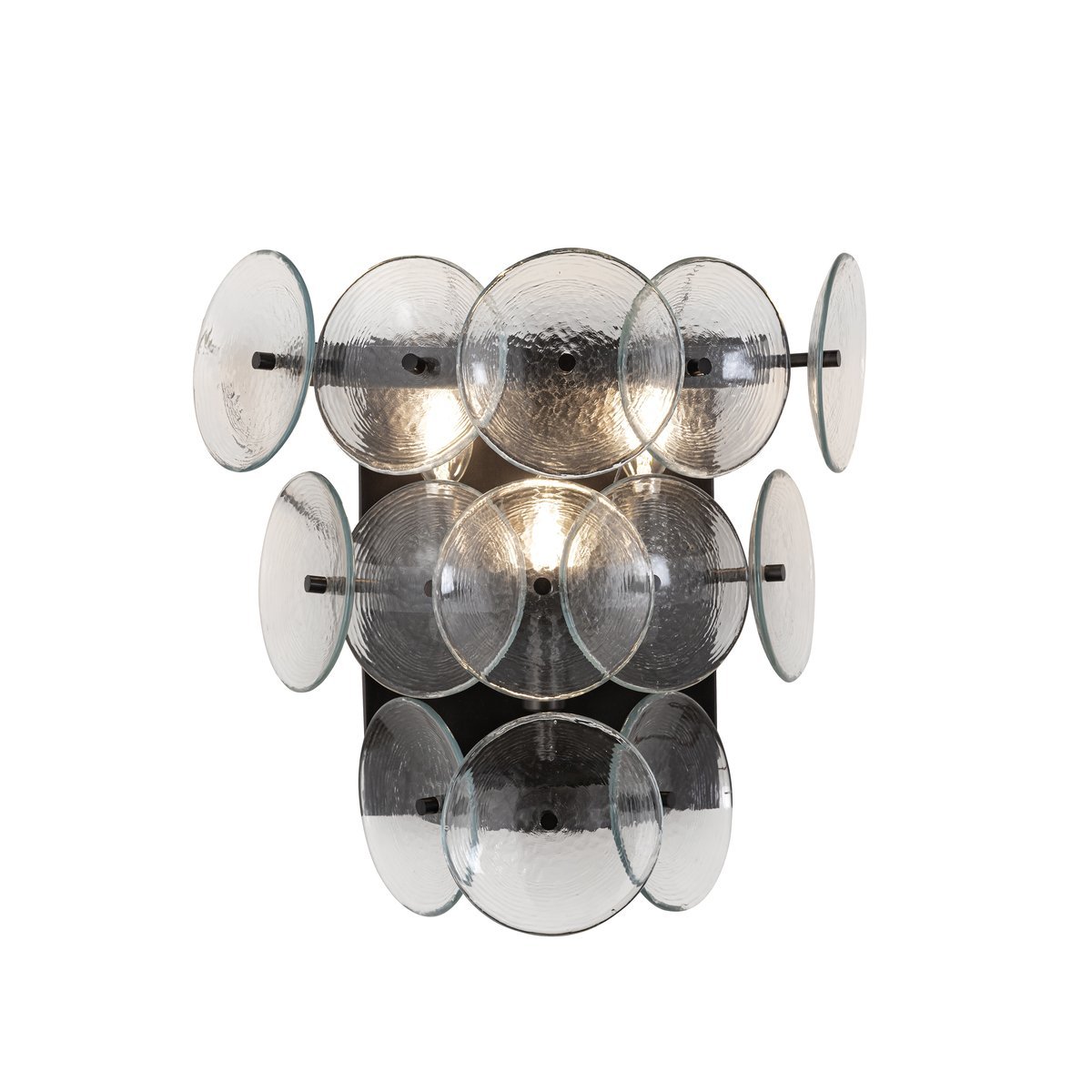 Aurora Wall Sconce Pressed Glass Disc Vintage Amber - Neutralighting