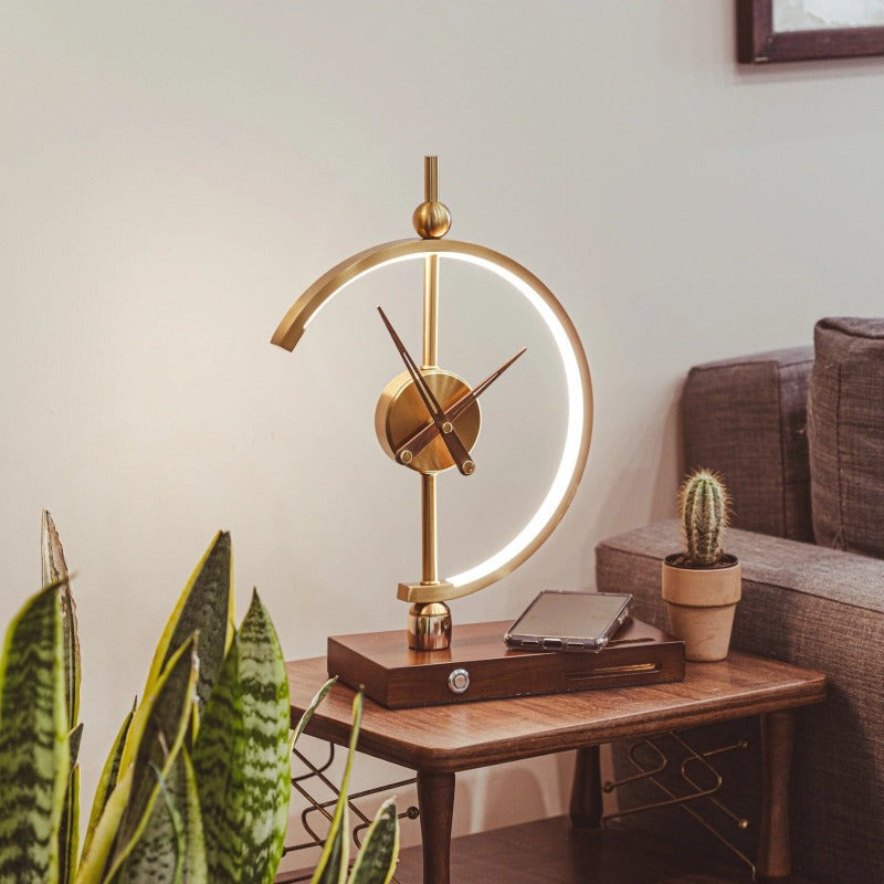 VeroLux Desk Clock Lamp With Built In Wireless Charging Pad