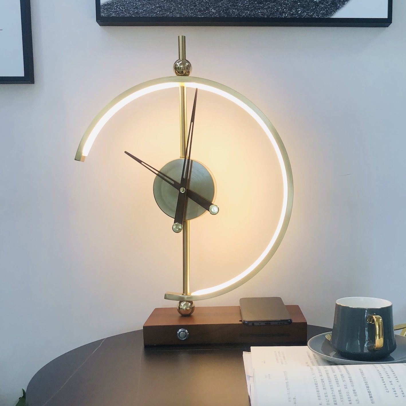 VeroLux Desk Clock Lamp With Built In Wireless Charging Pad