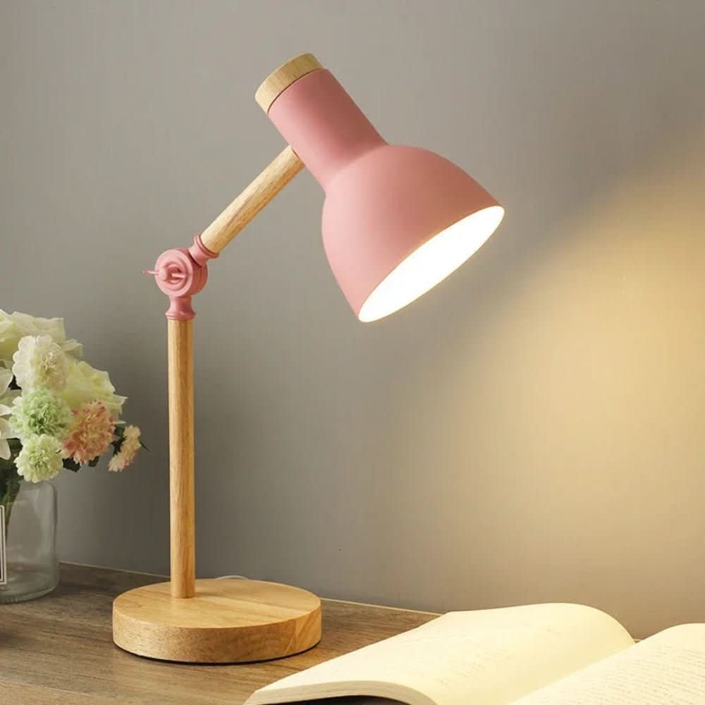 Nordic Luma Lampe de bureau scandinave en bois — Bras réglable