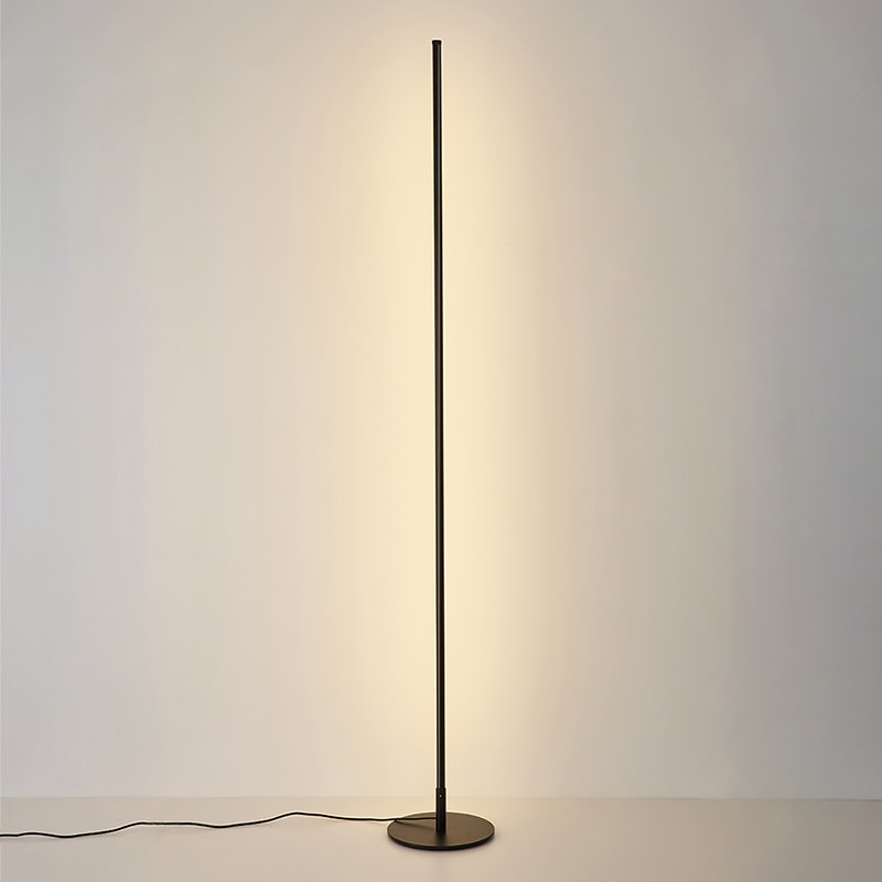 LumaNova Slim LED Floor Lamp With Remote In Black Gold White Finish