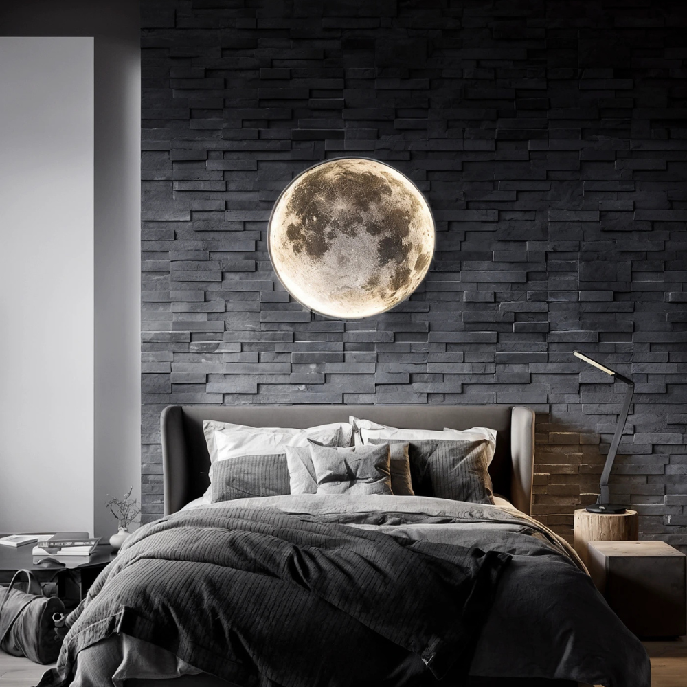 Applique murale d’intérieur Lunara, inspirée du clair de lune, avec ambiance LED, disponible en plusieurs tailles | Ventumra