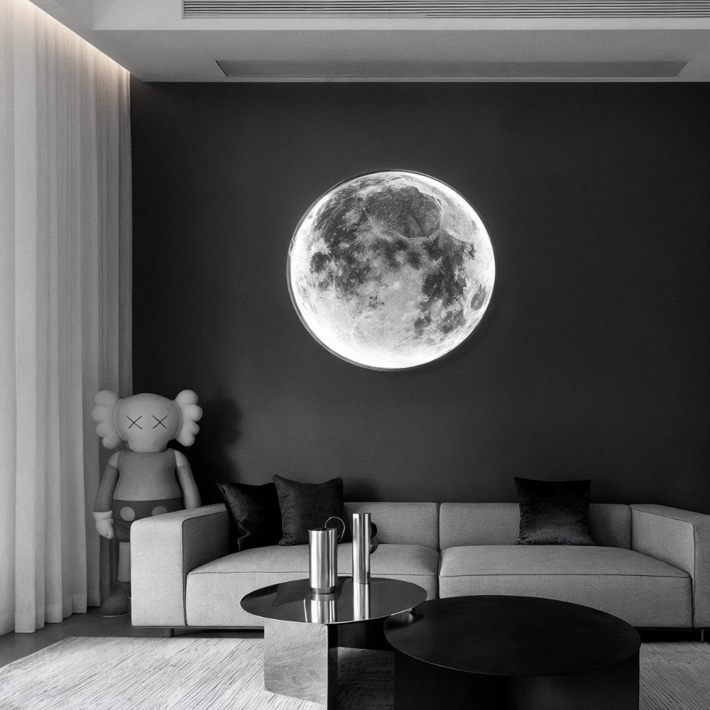 Applique murale d’intérieur Lunara, inspirée du clair de lune, avec ambiance LED, disponible en plusieurs tailles | Ventumra