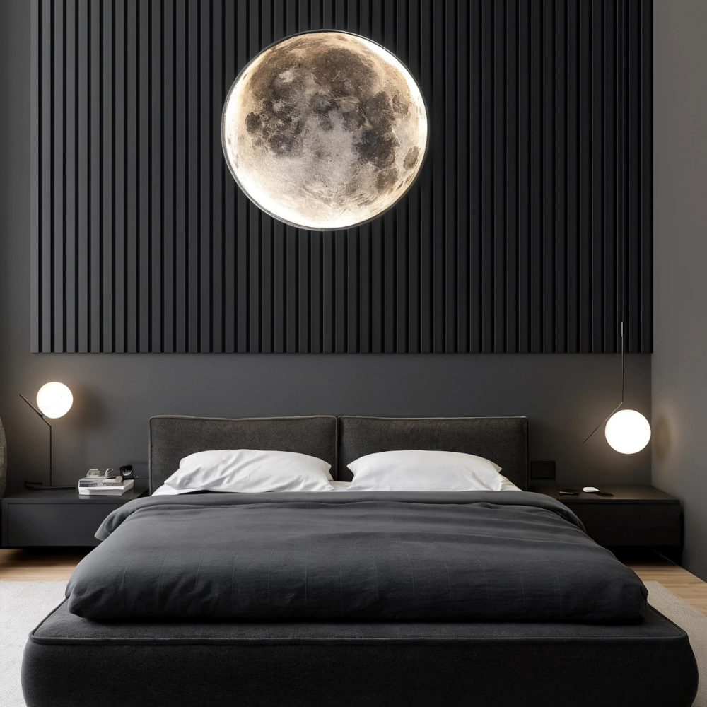 Applique murale d’intérieur Lunara, inspirée du clair de lune, avec ambiance LED, disponible en plusieurs tailles | Ventumra