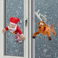 Door geluid geactiveerd bewegend kerstfiguur van de Kerstman voor het raam