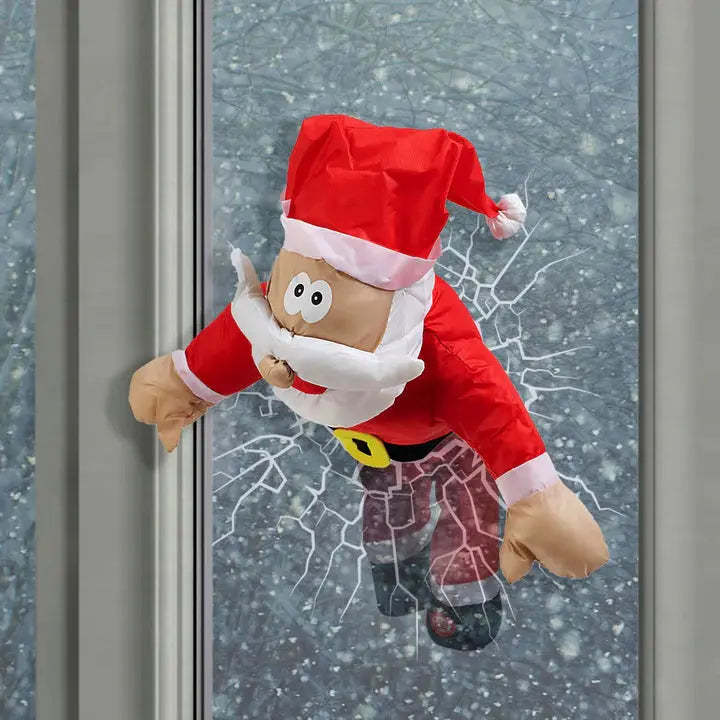 Door geluid geactiveerd bewegend kerstfiguur van de Kerstman voor het raam