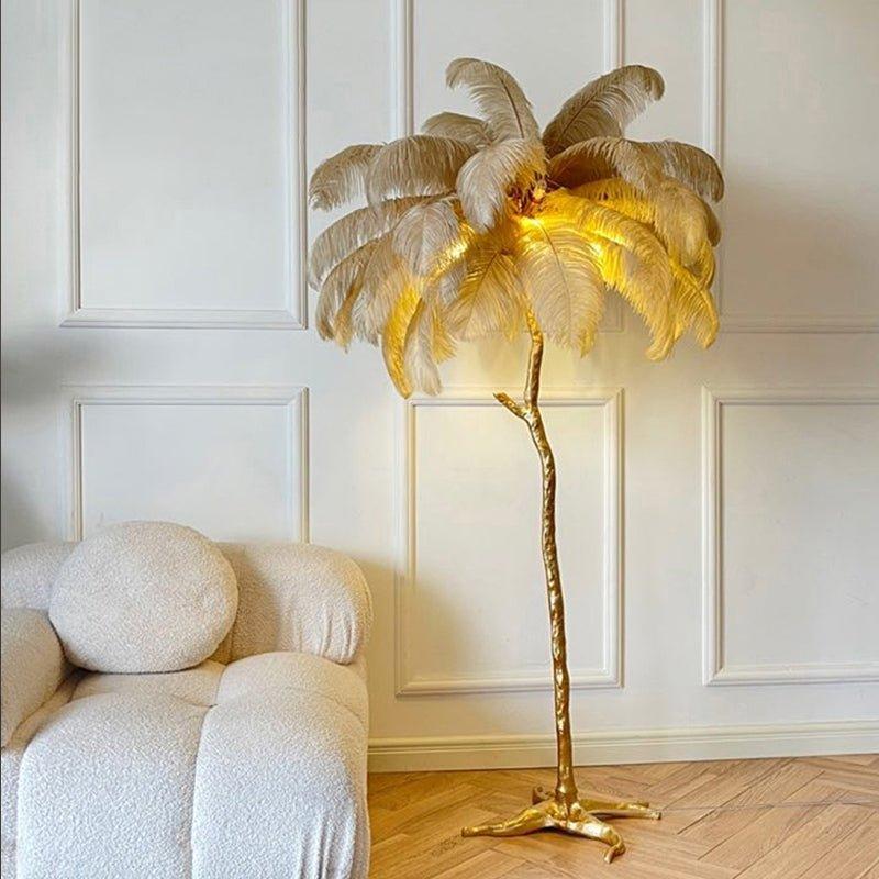 Lunara Luxe Feather Floor Lamp for Living Room Ambience
