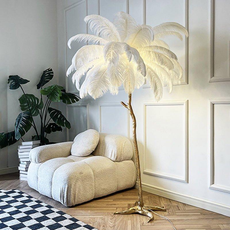 Lunara Luxe Feather Floor Lamp for Living Room Ambience