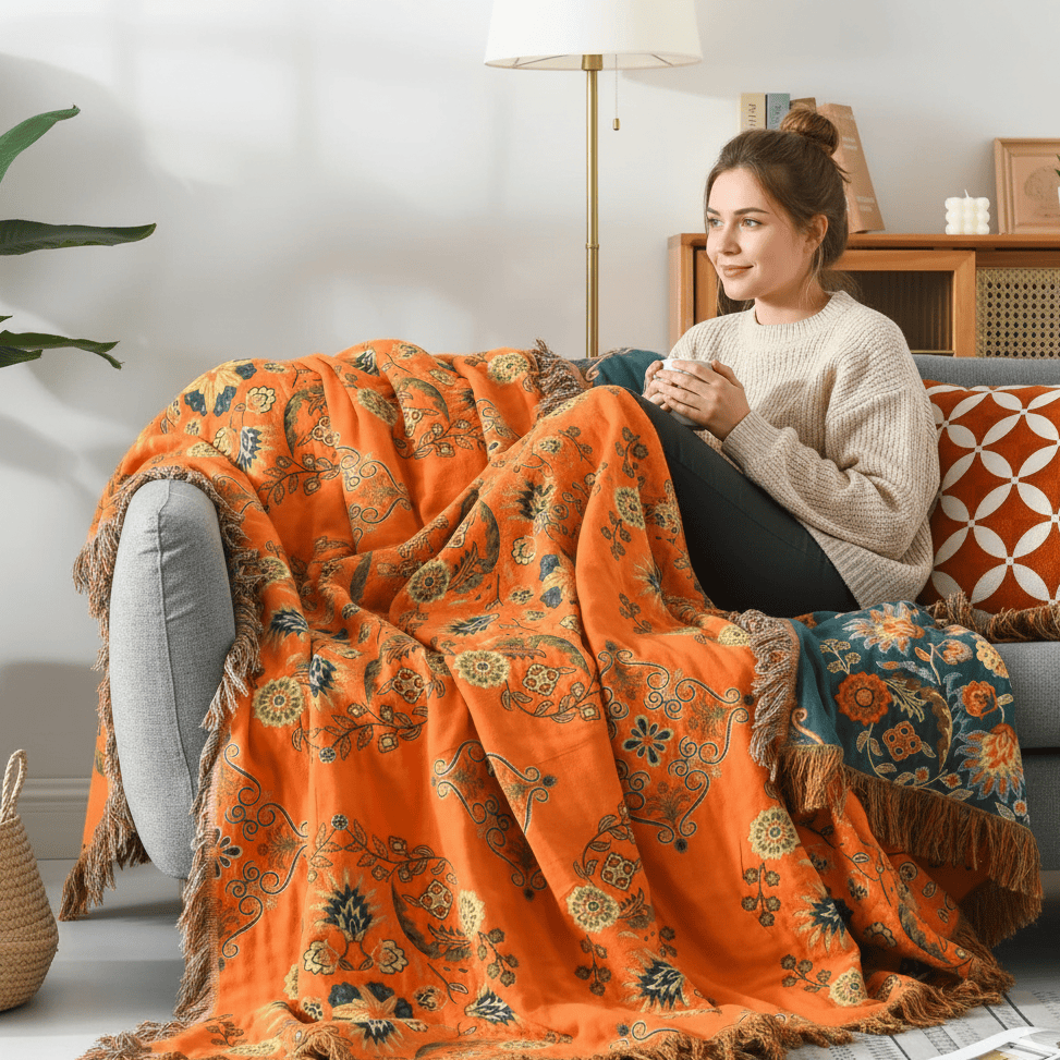 Coperta double face LumaCloud color calendula — Struttura reversibile