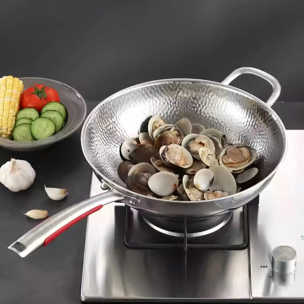 Aurora Titanium Wok — Round Bottom, Induction Compatible, Even Heat Distribution