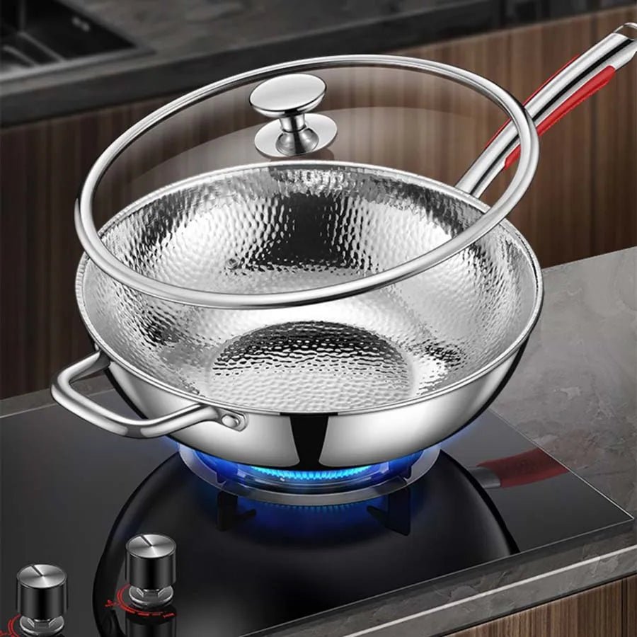 Aurora Titanium Wok — Round Bottom, Induction Compatible, Even Heat Distribution