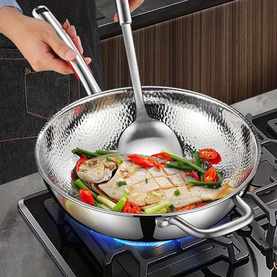 Aurora Titanium Wok — Round Bottom, Induction Compatible, Even Heat Distribution