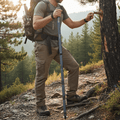TrailForge Bastones de senderismo de acero inoxidable para acampada — Estructura compacta y resistente