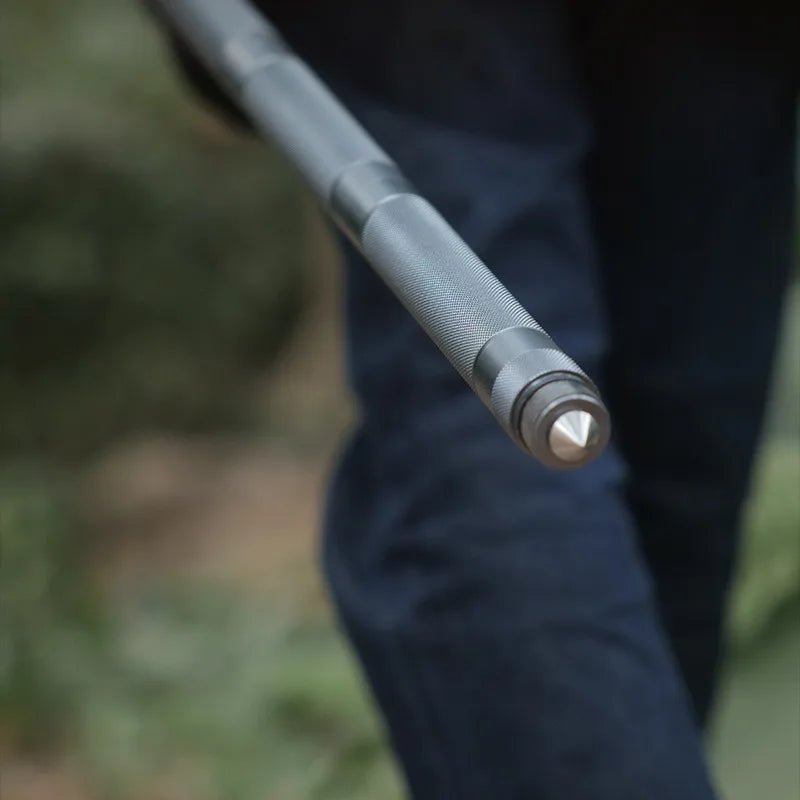 TrailForge Bastones de senderismo de acero inoxidable para acampada — Estructura compacta y resistente