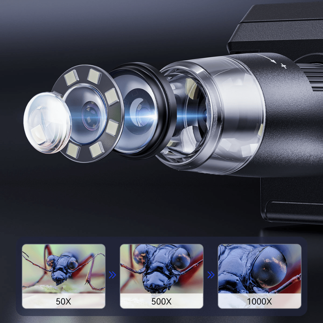 NovaScope Portable HD Digital Microscope — Built-In Display