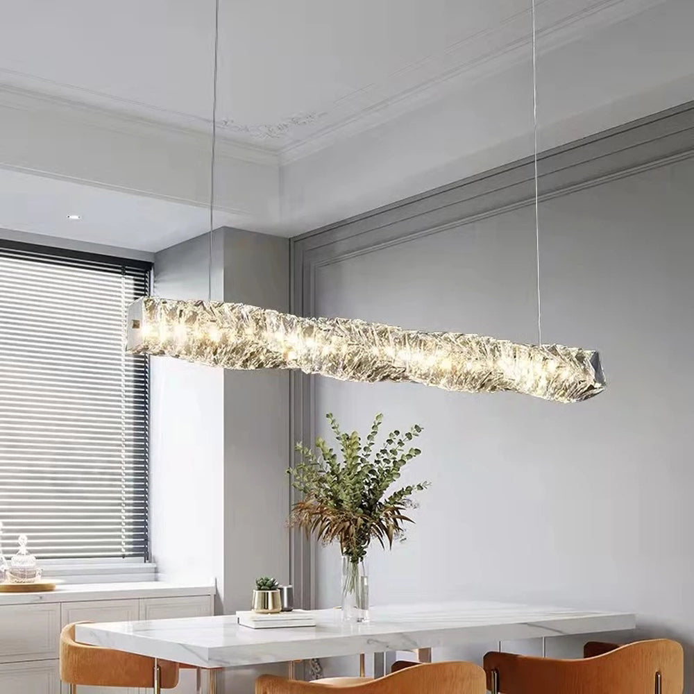 Kristy Crystal Sliver and Gold Pendant Light, Stainless Steel | ventumra