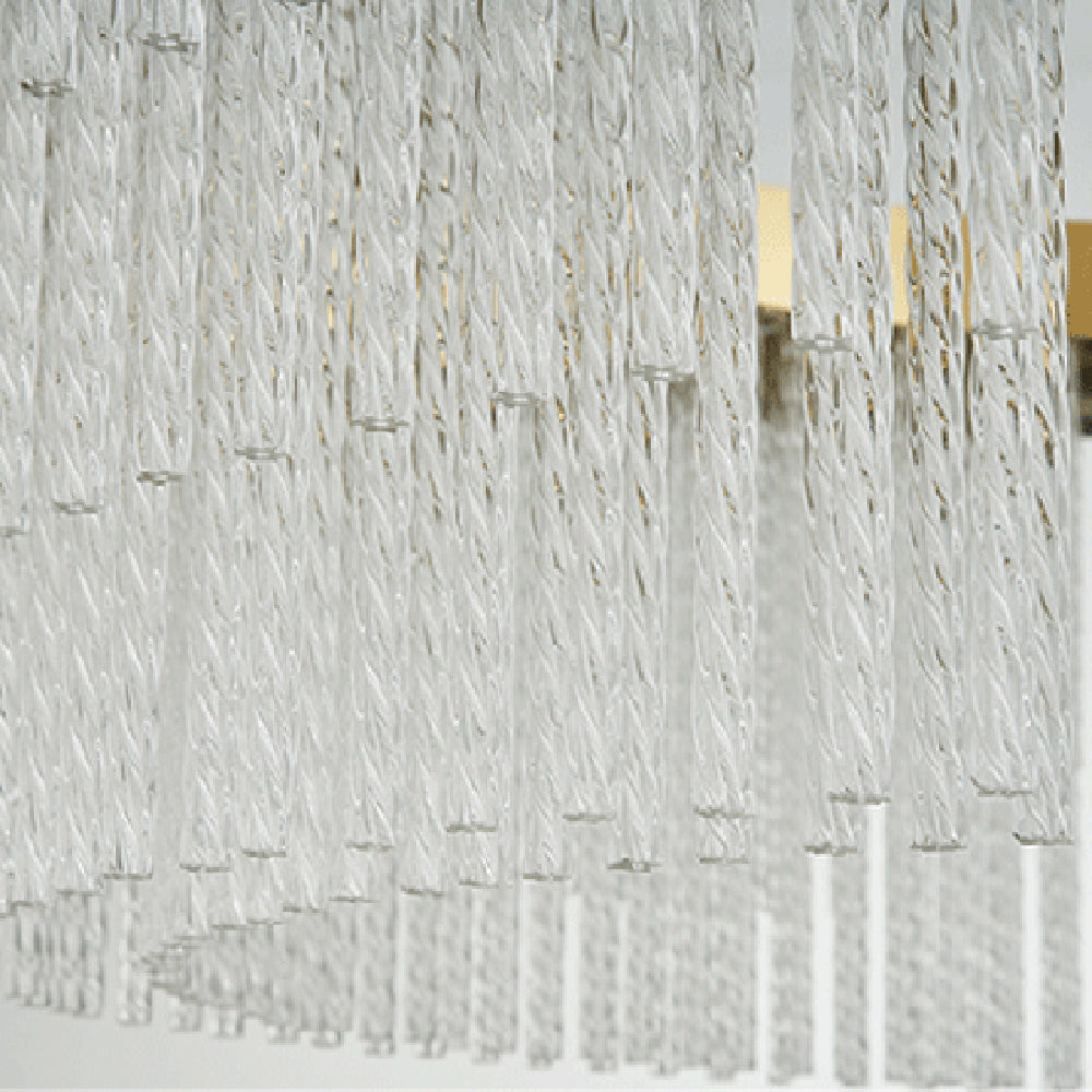 Kristy Modern Spiral Crystal Ring /Rectangle Chandelier, Gold | ventumra