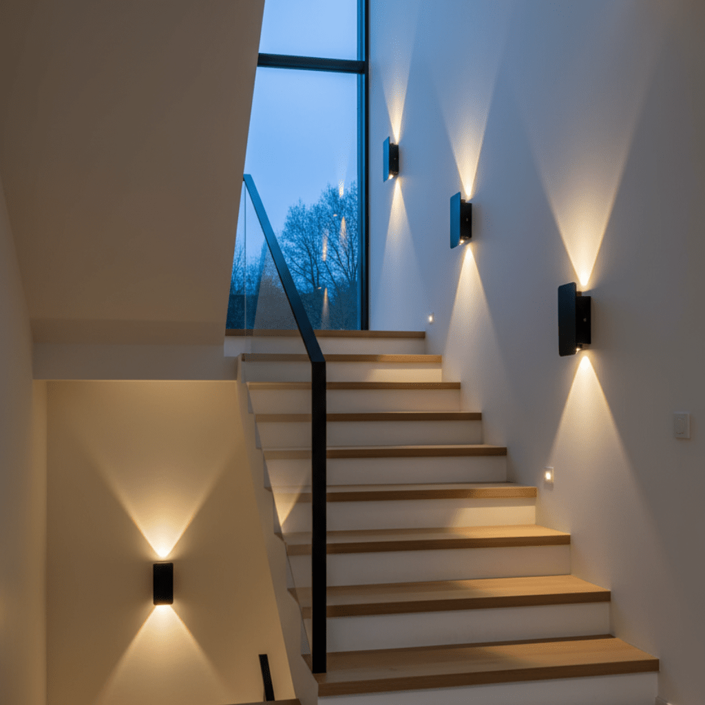 Aplique de pared LED minimalista de arco LumaNova — Luminaria compacta, perfil estilizado