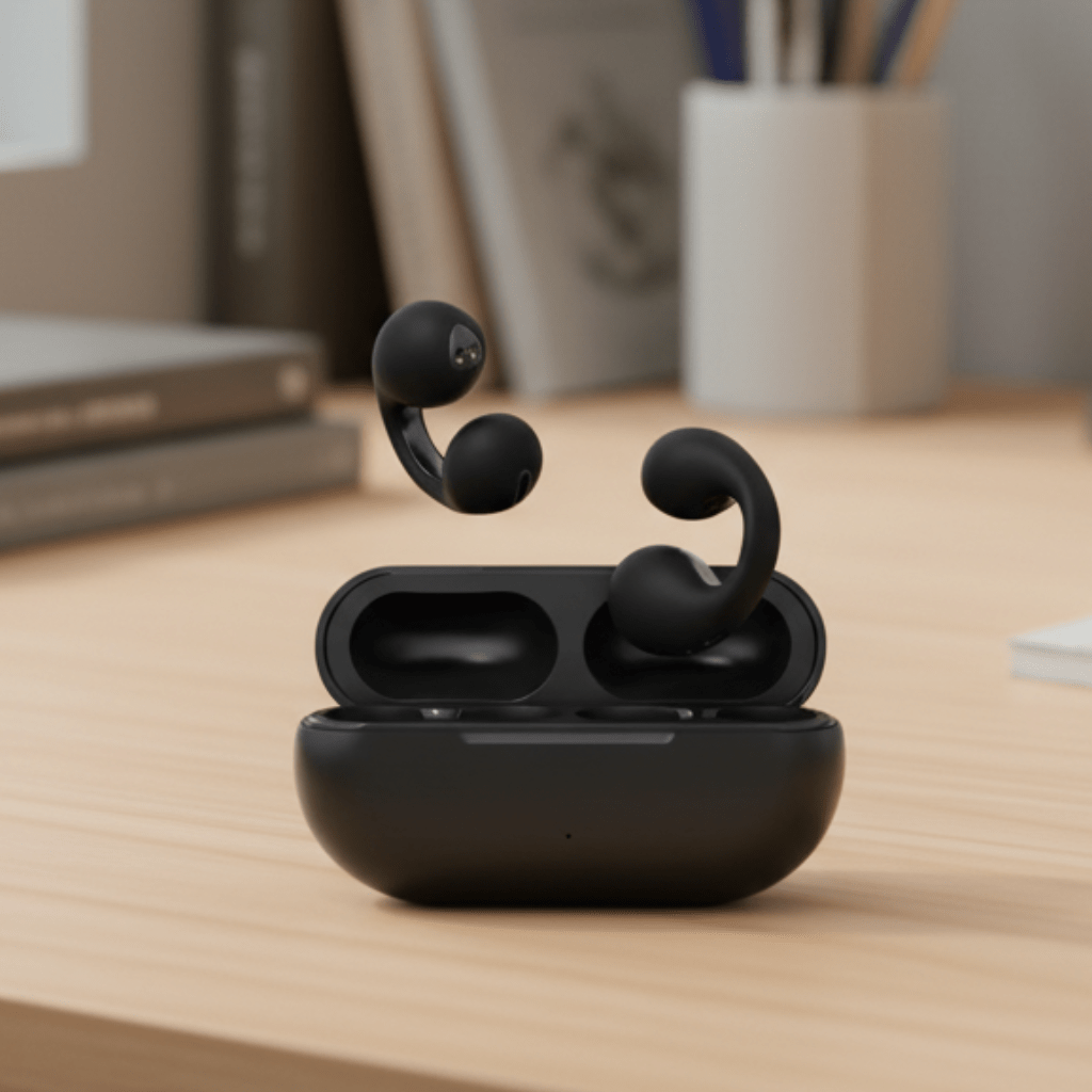 Auriculares inalámbricos de conducción ósea NovaSonic — configuración de oído abierto, audio claro de alta fidelidad, respuesta de graves ajustada