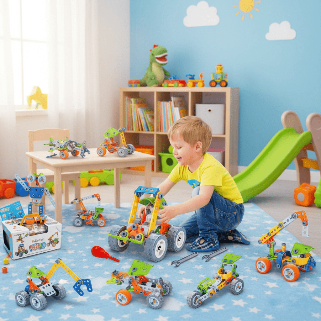 Imagination Builders stavebnice — kreativní stavění bez obrazovek, předlohy s návodem