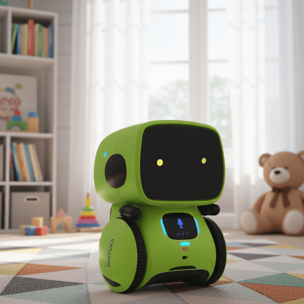 PulseBot Mini táncoló robot — interaktív hang- és hangvezérlési funkciók