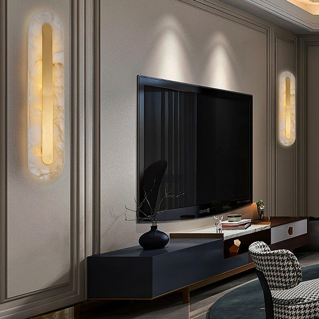 Hurn Alabaster Rounded Wall Lamp | ventumra
