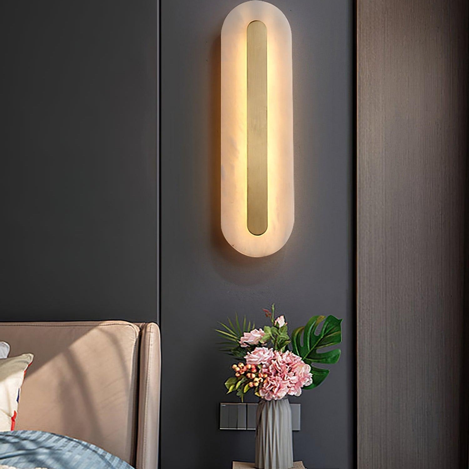 Hurn Alabaster Rounded Wall Lamp | ventumra