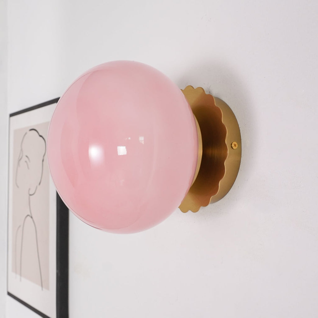 Marshmallow-væglampe i glas og metal | Ventumra