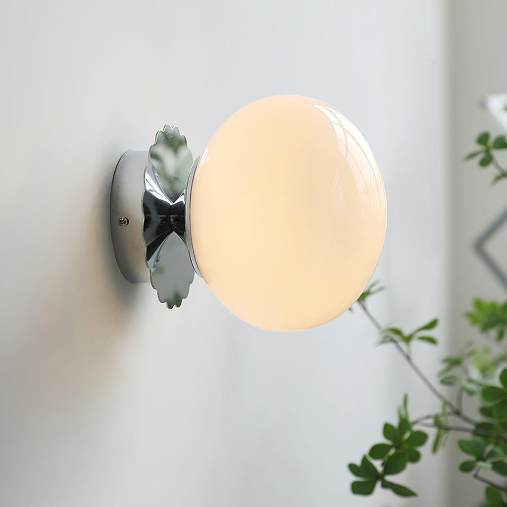 Marshmallow-væglampe i glas og metal | Ventumra