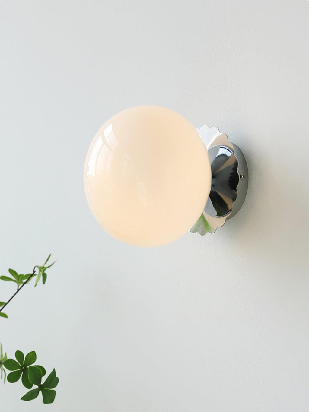 Marshmallow-væglampe i glas og metal | Ventumra