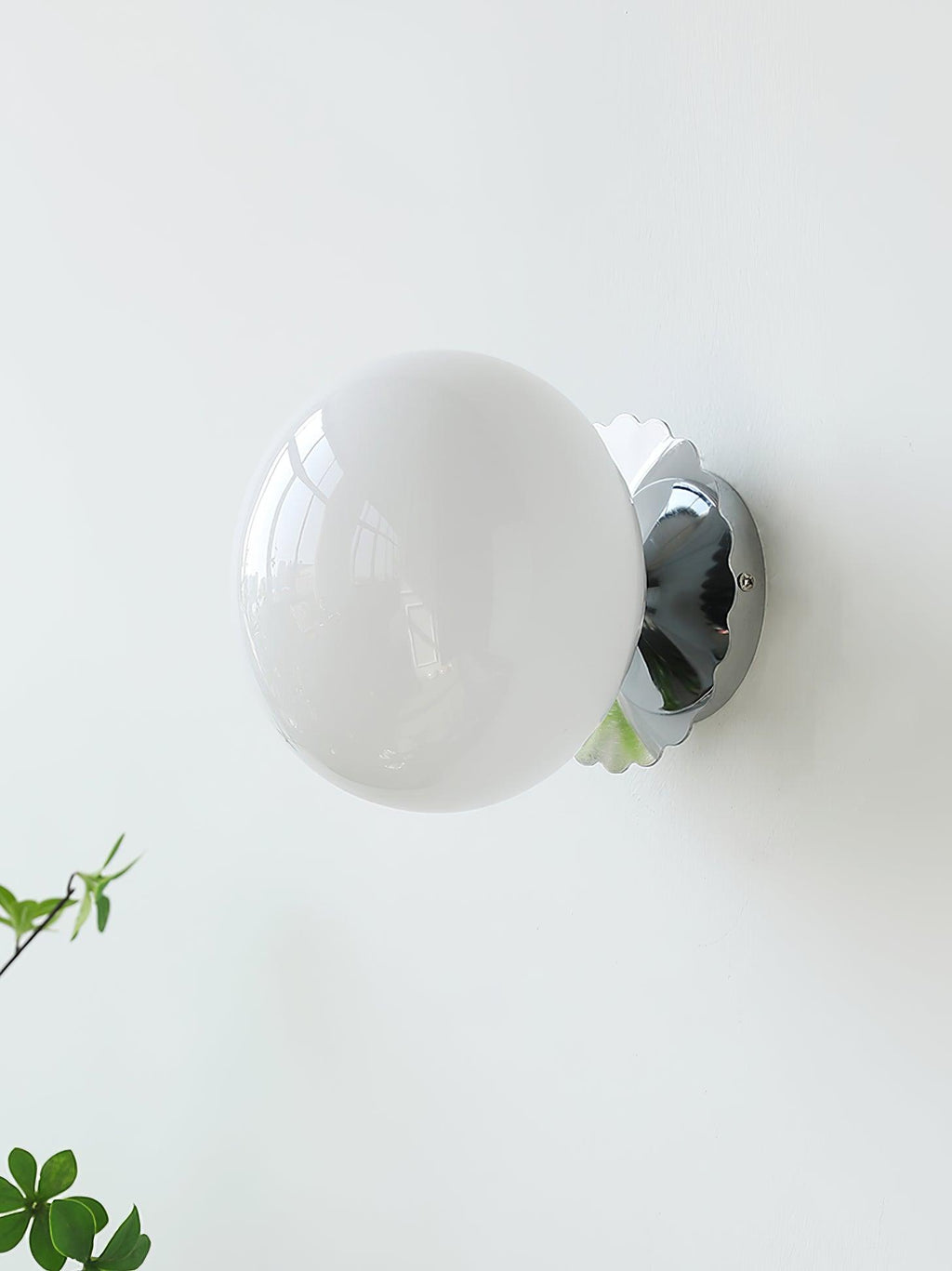 Marshmallow-væglampe i glas og metal | Ventumra