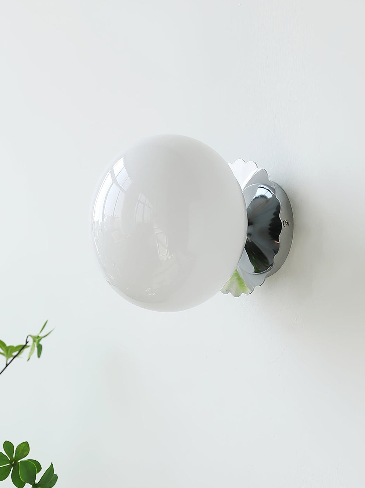 Marshmallow-væglampe i glas og metal | Ventumra