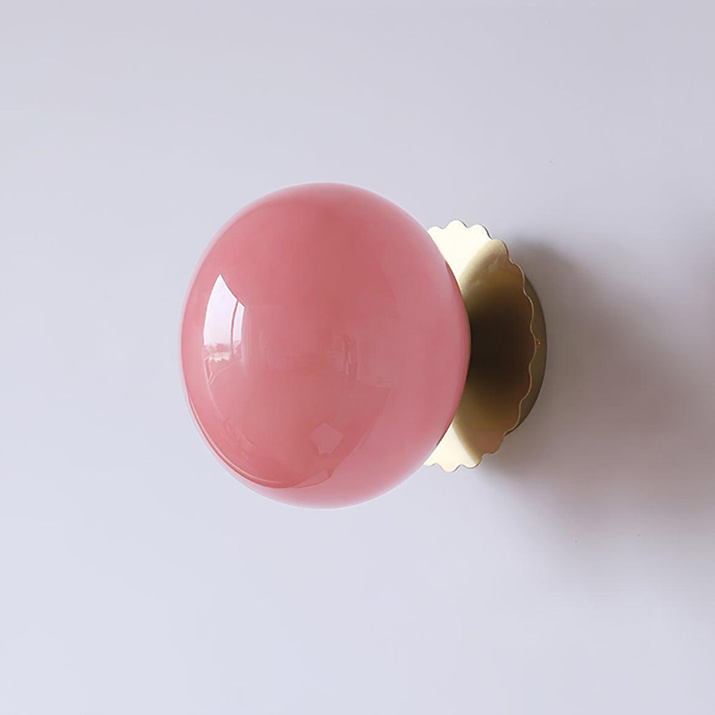Marshmallow-væglampe i glas og metal | Ventumra