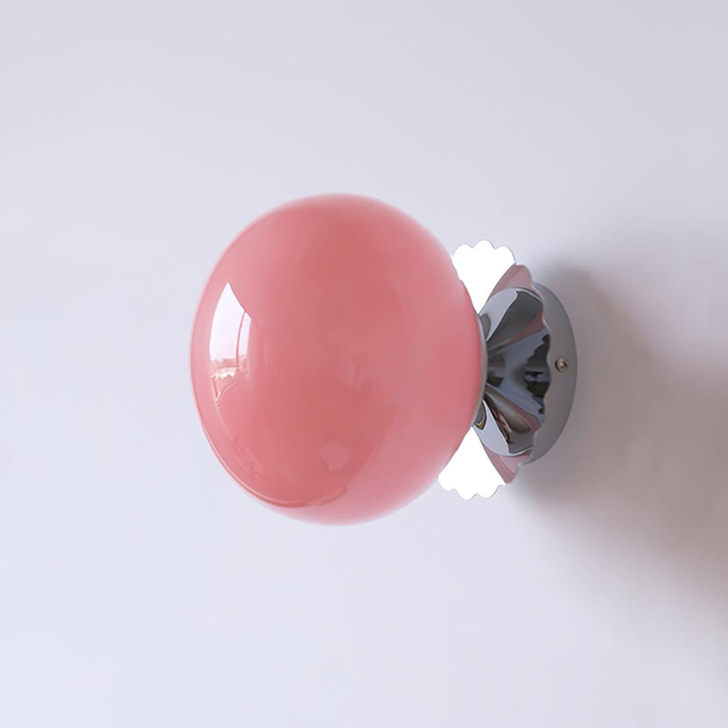 Marshmallow-væglampe i glas og metal | Ventumra