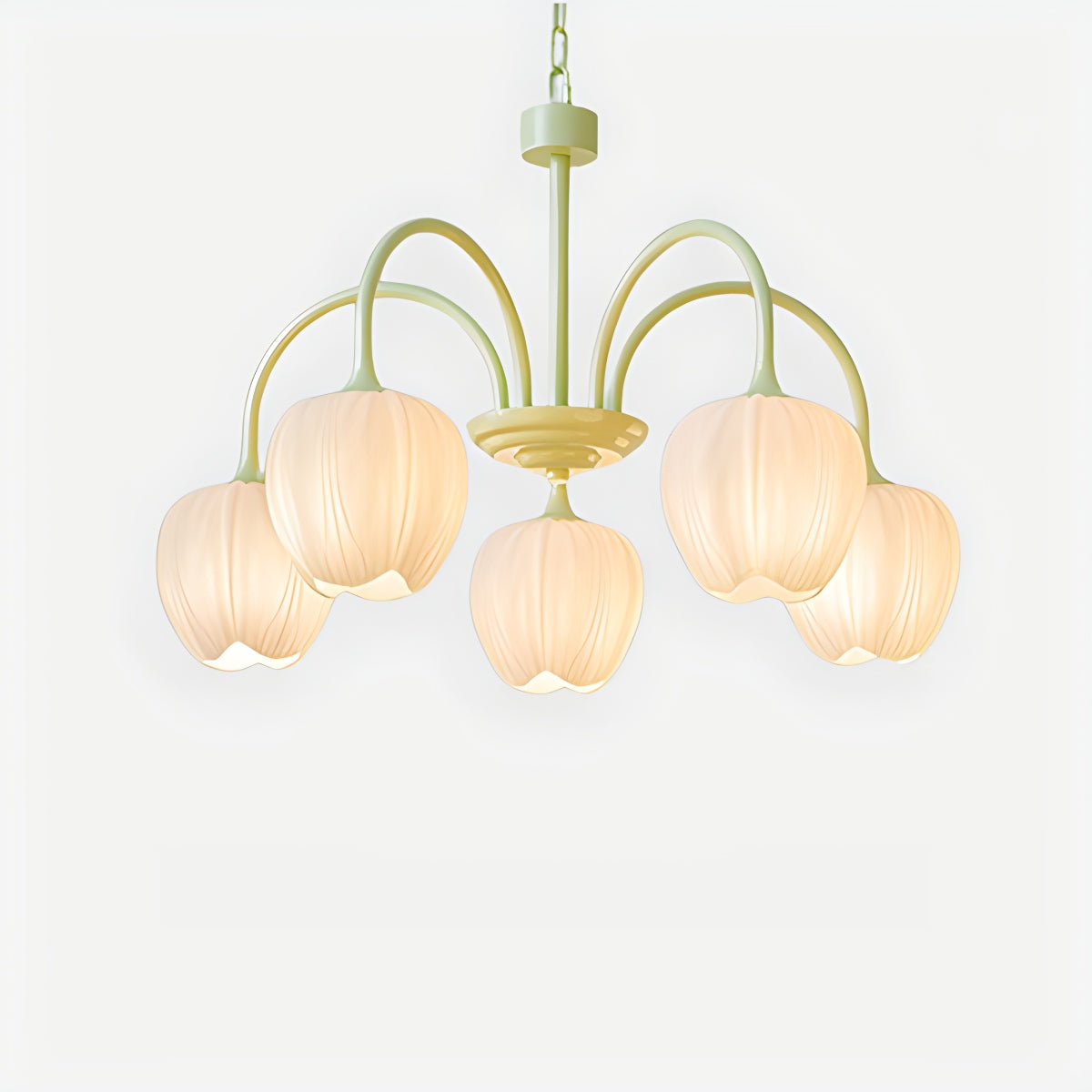 Romantic Tulip Chandelier In Matcha Green Finish | Ventumra