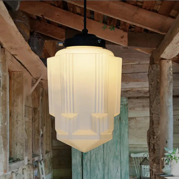Lyraform Matte White Glass Geometric Pendant Light