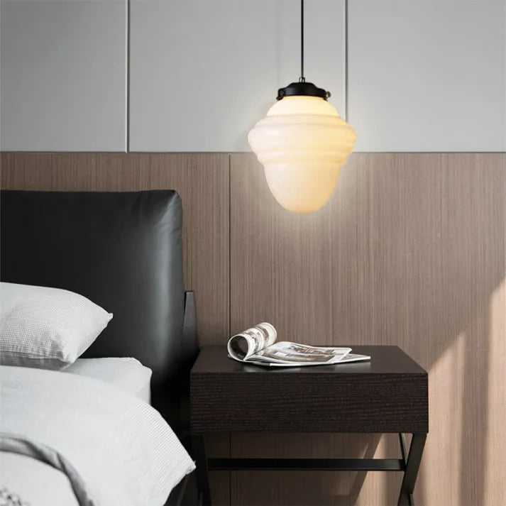 Lyraform Matte White Glass Geometric Pendant Light