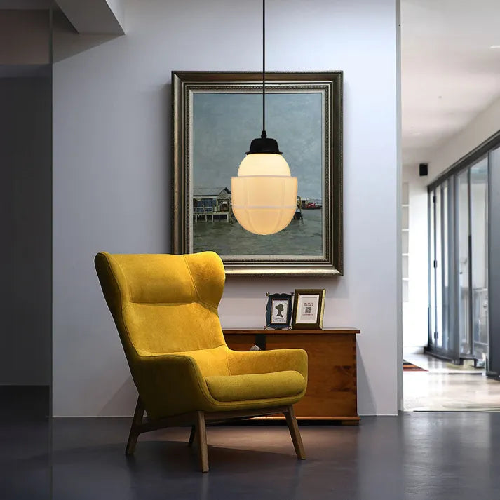 Lyraform Matte White Glass Geometric Pendant Light