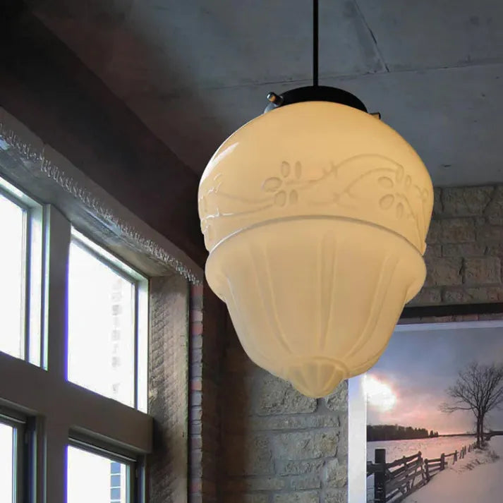 Lyraform Matte White Glass Geometric Pendant Light